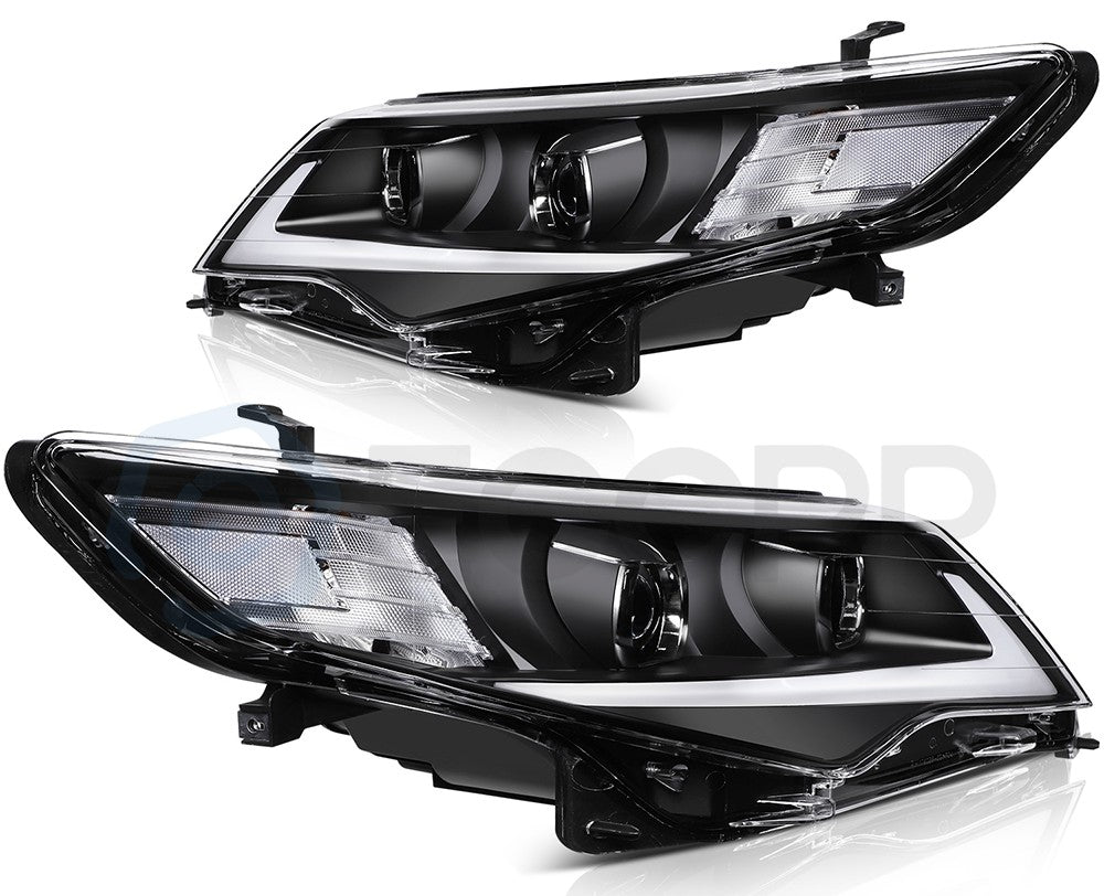 Pair Kit LED Headlights Assembly For 2012-2014 Toyota Camry 2.4L 3.5L Black 6B93BC-57