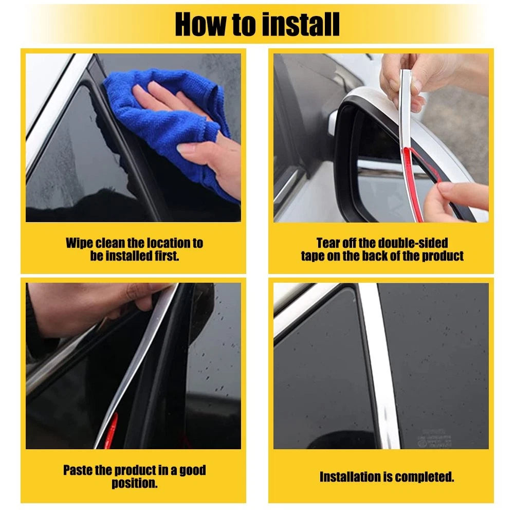 25ft Chrome Molding Trim Wide Automotive Trunk Body Side Bumper Strip Decor EOA 6B93BC-57