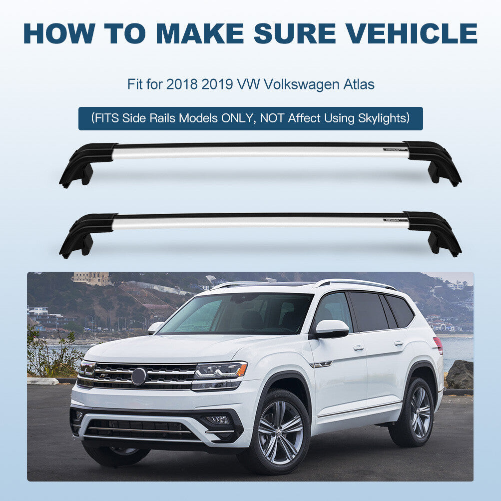 Fits For  VW Volkswagen Atlas 2018 2019 Roof Rack Aluminum Cross Bar Vehicle KOEEP