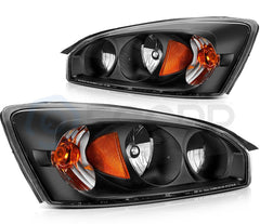 ECCPP Headlights Assembly For Chevrolet Malibu 2004-2008 Pair Kit Black Amber 6B93BC-57