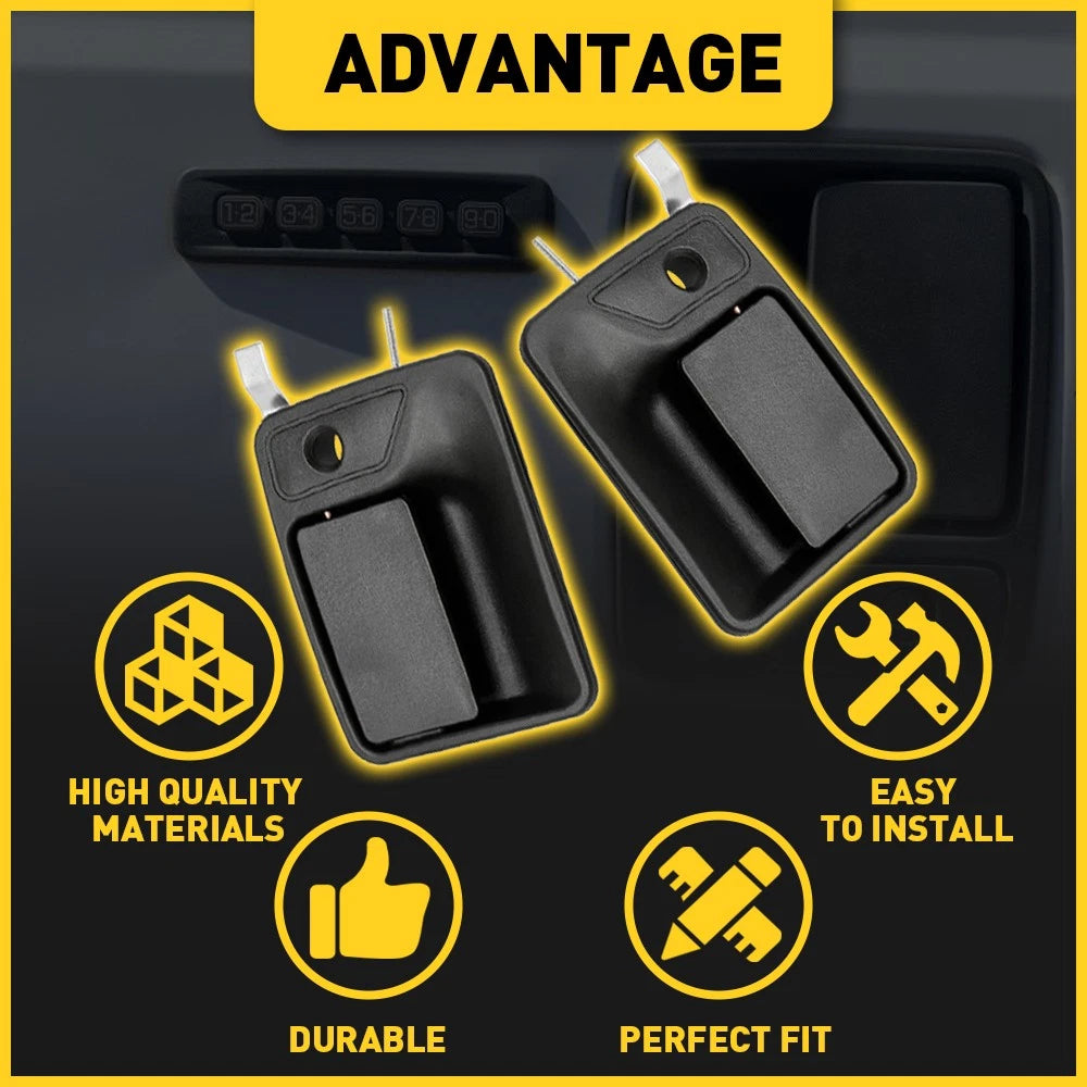 Door Handle Set For 1999-2016 Ford F-250 Super Duty Front Left+Right Black 2PCS 6B93BC-57
