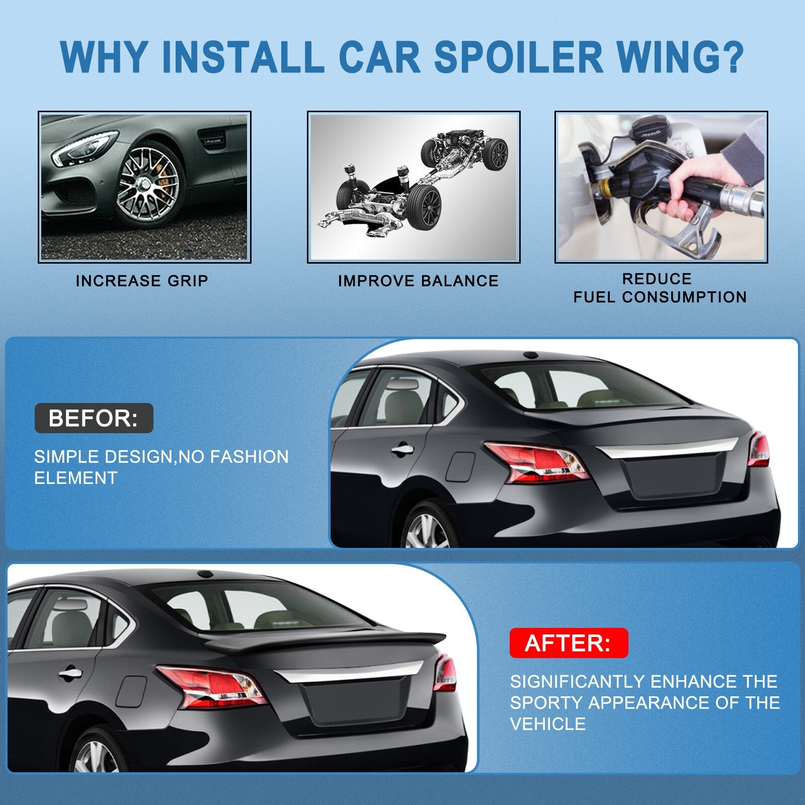 For 2013-2015 Nissan Altima Sedan Black Trunk ABS Plastic 6B93BC-57