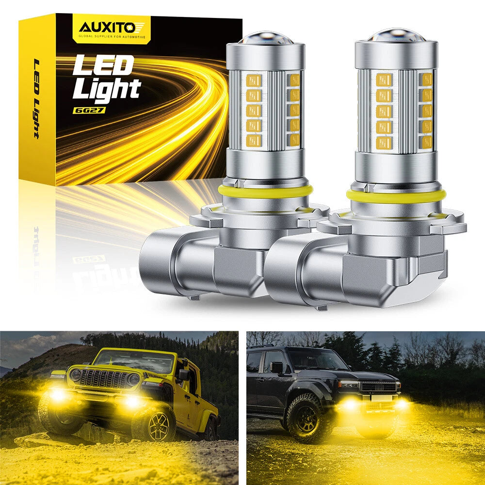 2X 9006 HB4 LED Headlight Kit High Low Beam Bulb Super Bright 3000K Amber EOA 6B93BC-57