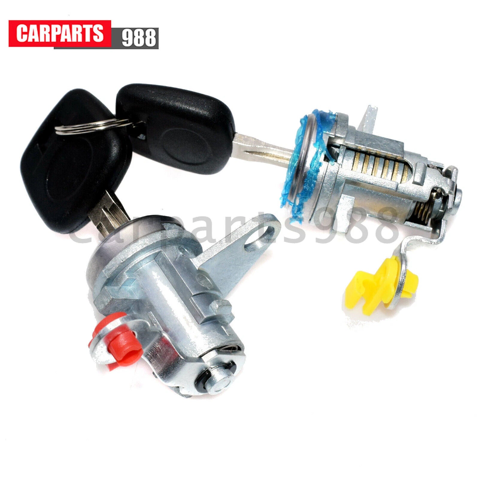 Pair of Door Lock Cylinder with Keys For 96-00 Toyota RAV4 6905142050 6905142060 6B93BC-57