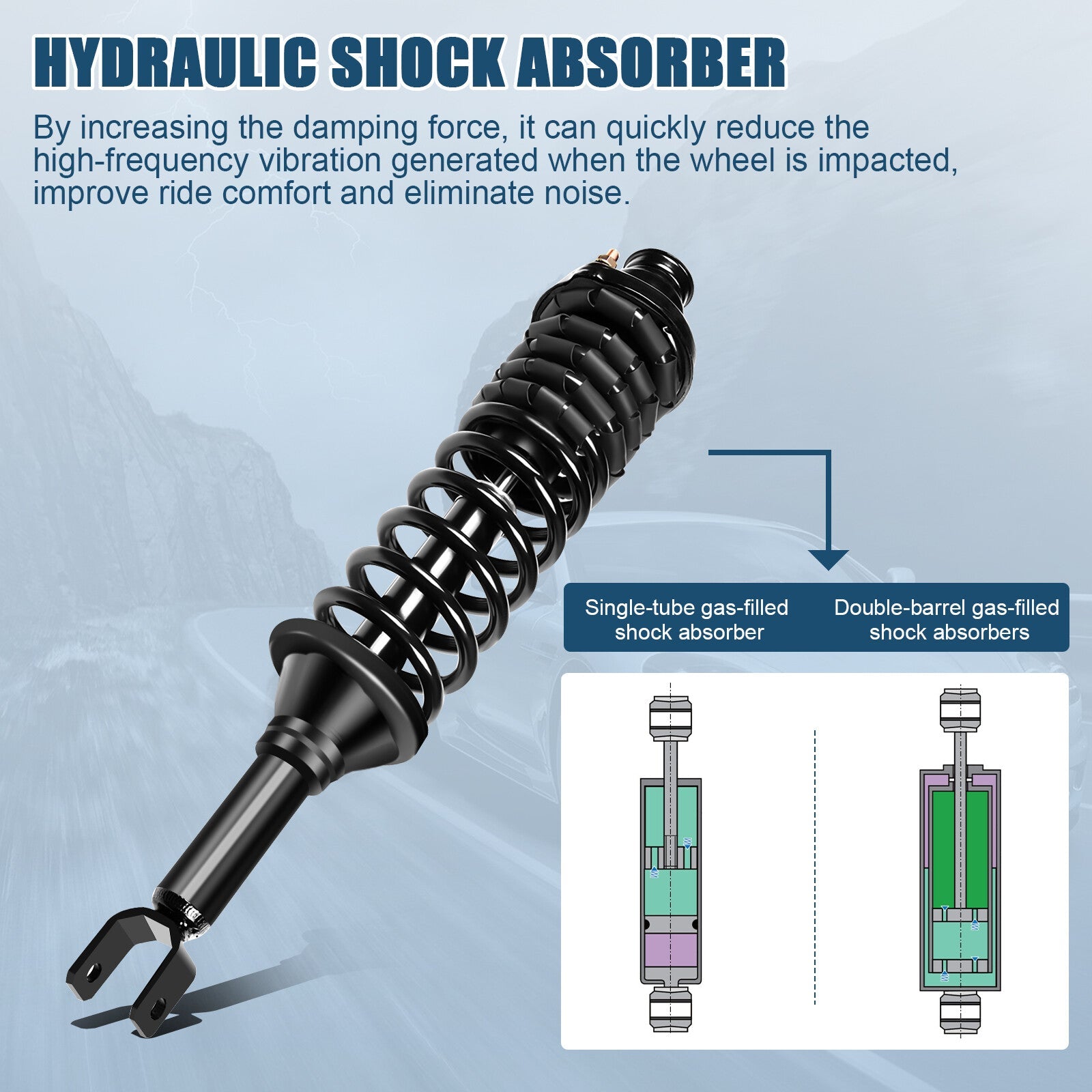 For 1994-1997 Honda Accord Rear (2) Complete Struts & Shock Coil Spring Assembly 6B93BC-57