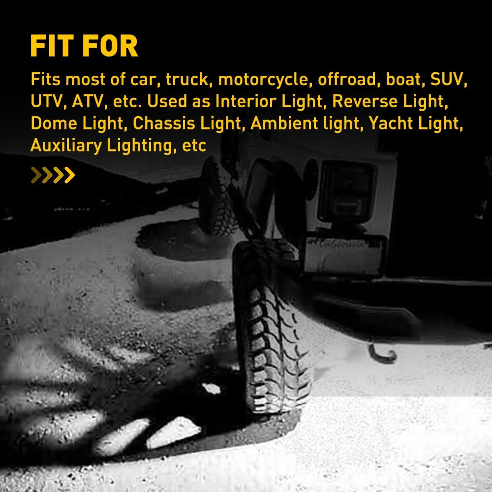 4X Rock Lights Offroad Underglow Neon Light Super Bright White LED Waterproof EA 6B93BC-57