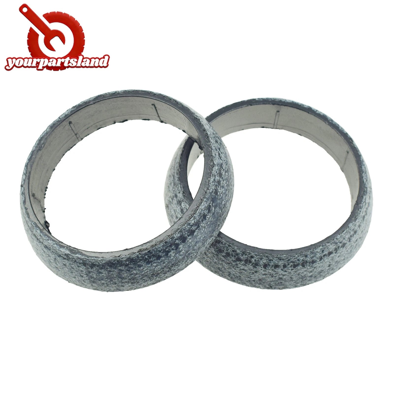 2PCS Donut Style Graphite Gasket For Muffler Exhaust Pipe To Manifold Adapter 6B93BC-57