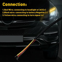2X 60cm LED DRL Light Daytime Running Car Turn Signal Sequential Strip Headlight 6B93BC-57