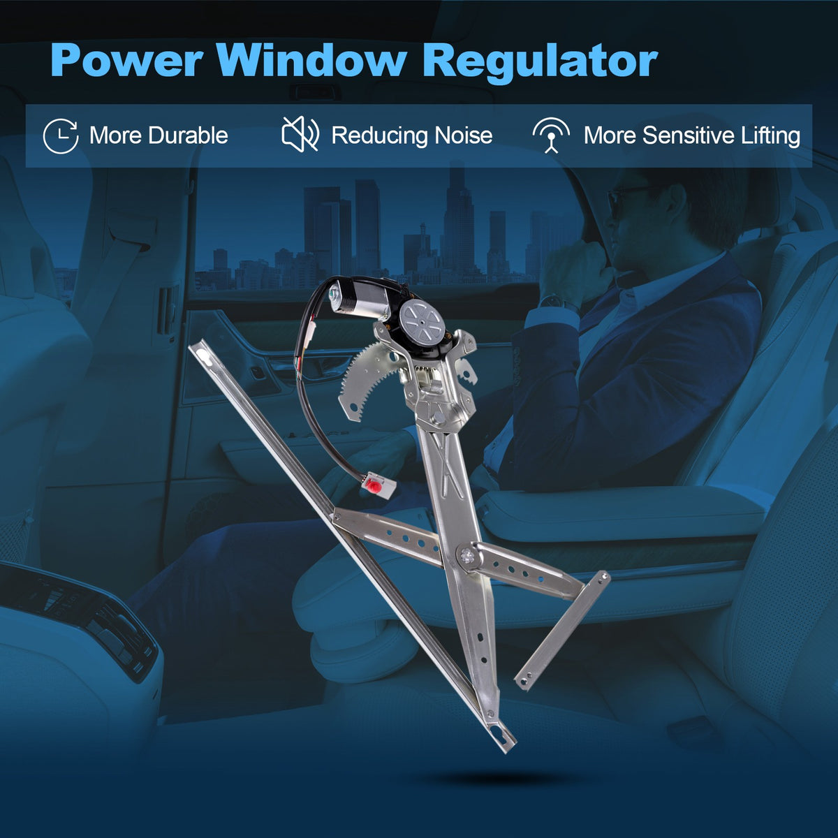 For 1996-2000 Honda Civic Coupe Front LH Power Window Regulator W/ Motor 1997