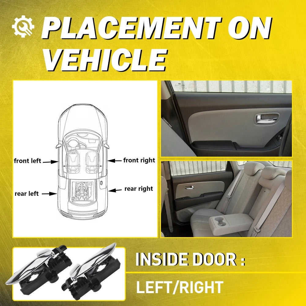 4X Interior Door Handle For 2007-2010 Hyundai Elantra Front Rear Left+Right EOA 6B93BC-57
