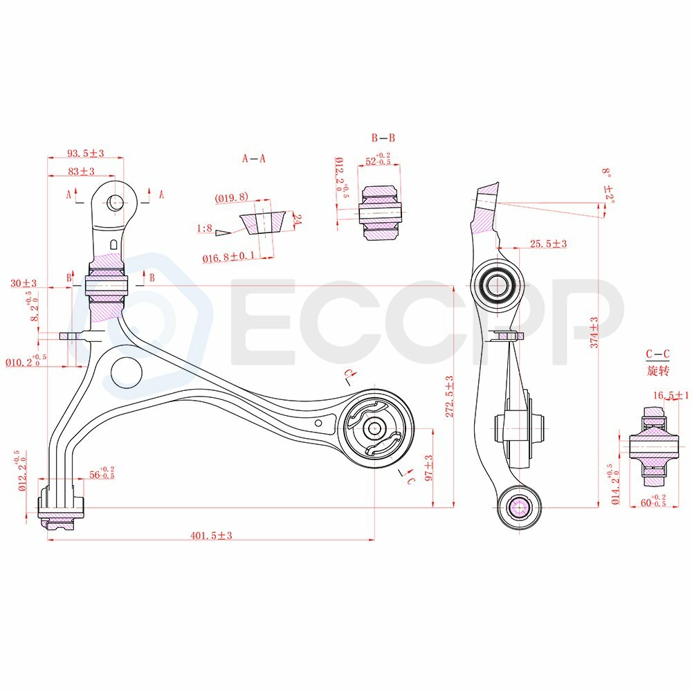 12Pcs Front Ball Joints Control Arms Tie Rod Ends For 2003-2006 07 Honda Accord 6B93BC-57