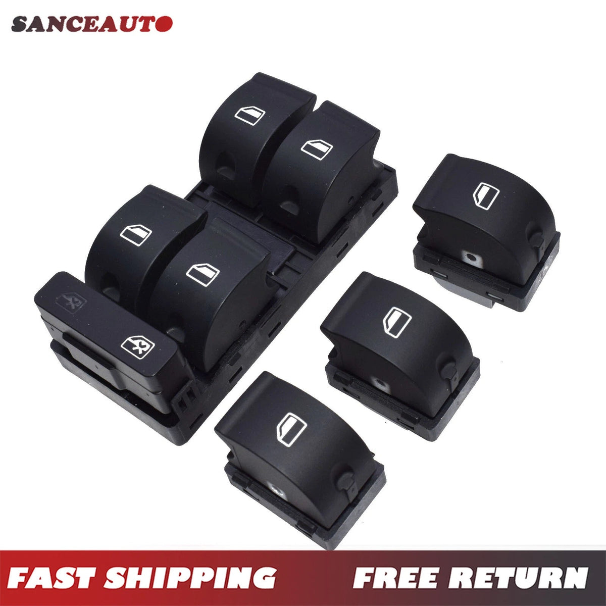 For Audi A4 B6 B7 RS4 Seat Exeo Master Passenger Powert Window Switch Button 4PC 6B93BC-57