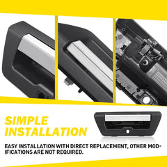 Tailgate Handle W/ Camera Hole For 2015-18 Ford F150 Rear Exterior Door Handle A 6B93BC-57