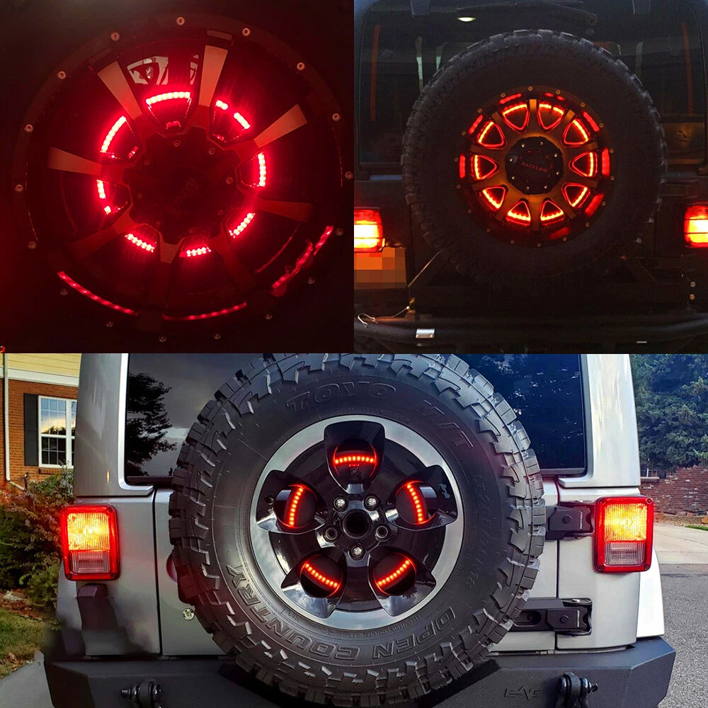 3rd Spare Tire LED Brake Lights High Mount Stop Light for Jeep Wrangler JK 86-21 6B93BC-57