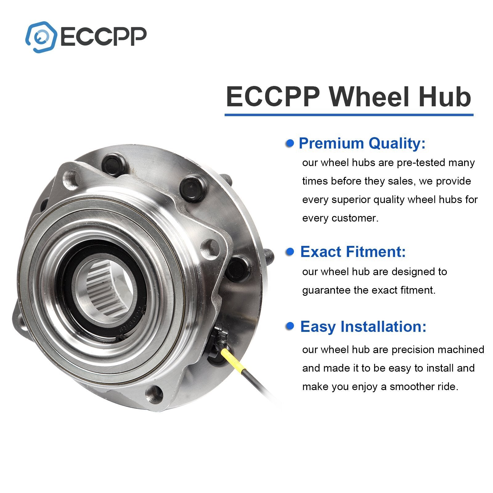1Pc Wheel Hub Bearing Front 4WD For 2011-2016 Ford F-350 Super Duty Dually Only 6B93BC-57