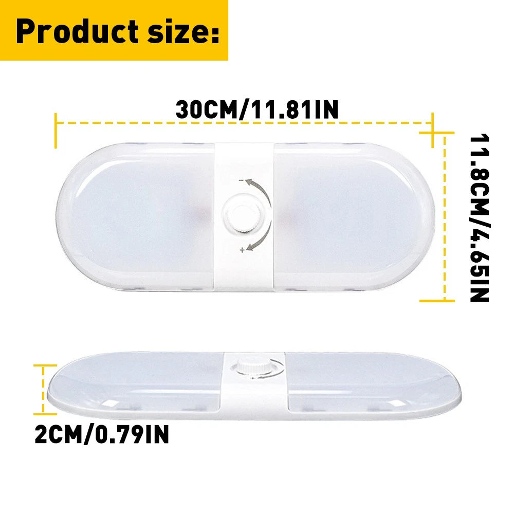 3 Camper Color Dimmable 12-24V RV Ceiling Double Dome Light Camper Trailer Boat 6B93BC-57