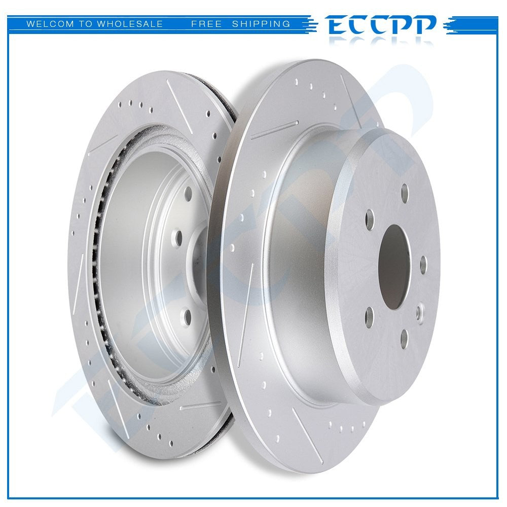 2Pcs Rear Slotted Brake Discs Rotors Fits Lexus GS300 GS400 GS430 IS300 SC430 6B93BC-57