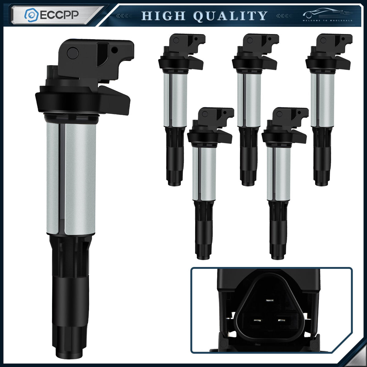 ECCPP 6 Ignition Coils For 2001-2005 BMW 325i 325xi 2.5L 2003-2006 330Ci 3.0L 6B93BC-57