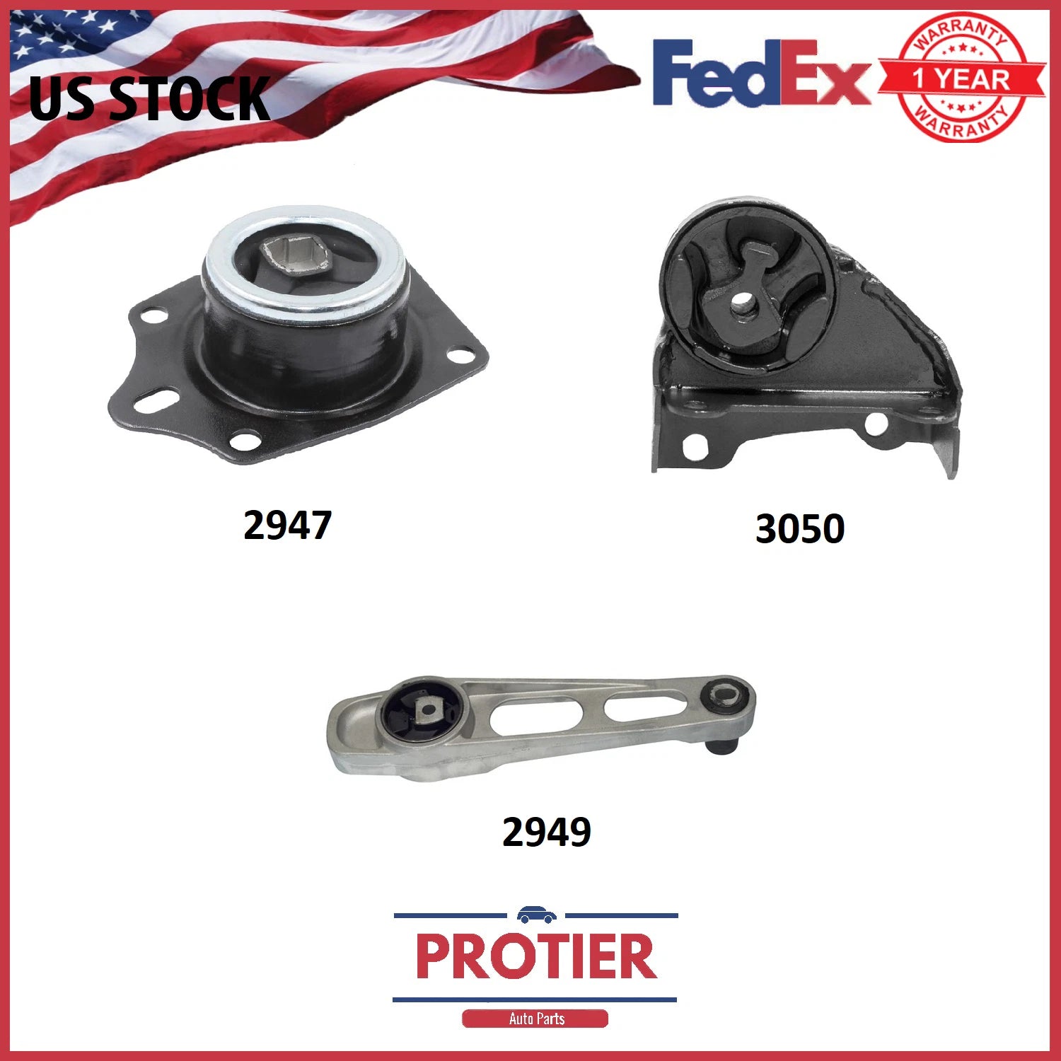 Engine & Trans Mount Set for 2000-2001 Plymouth Neon 2.0L Manual 6B93BC-57