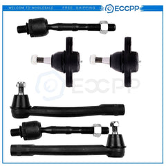 Front Steering 6PCS  Tie Rods Ball Joints Fits 2009-2010 Hyundai Azera Sonata 6B93BC-57