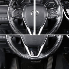 Carbon Fiber&Leather Steering Wheel Stitch on Wrap Cover For Toyota Camry 18-21