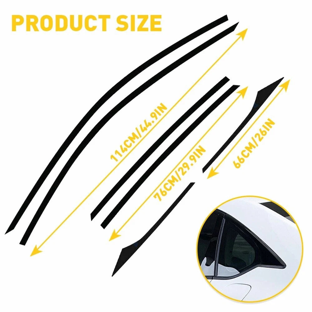6x Delete Chrome Vinyl Matte Black Window Trim for Honda Accord Sedan 2018-2022 6B93BC-57