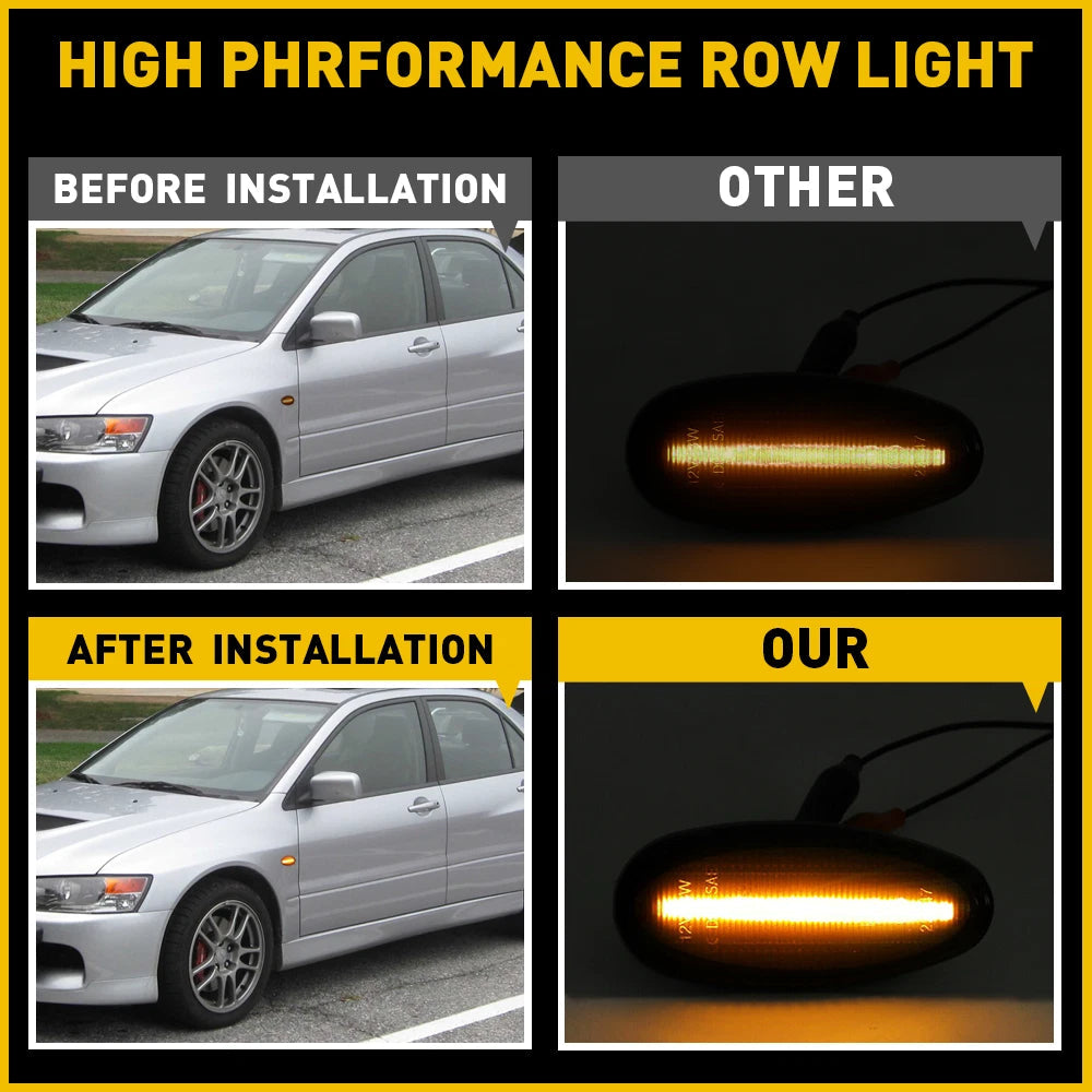 Smoke LED Side Marker Turn Light Signal Lamp For Outlander Mitsubishi Lancer EVO 6B93BC-57