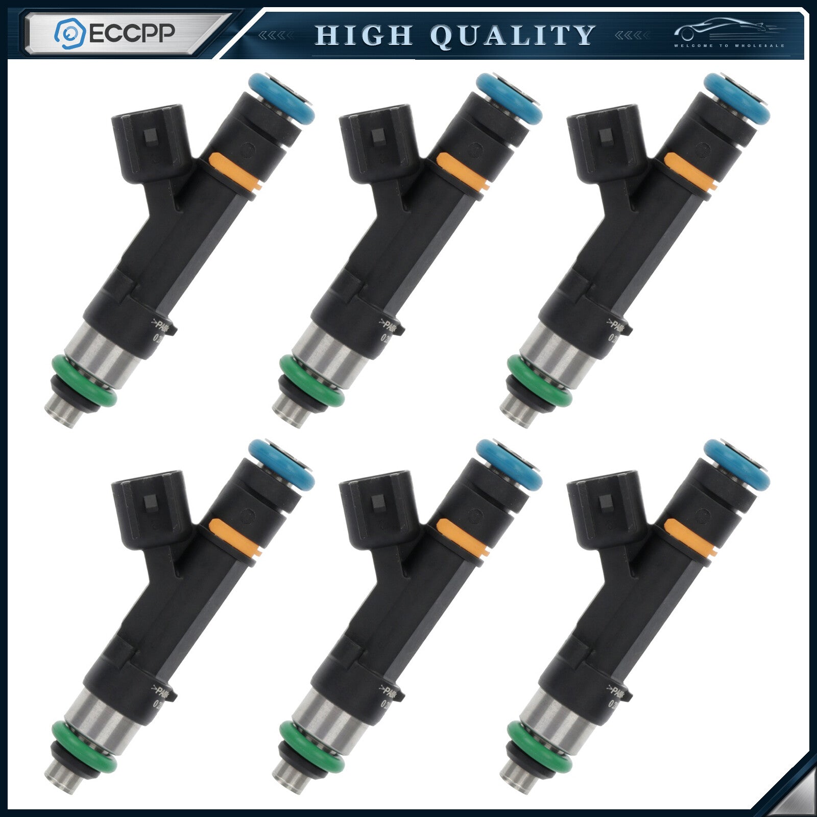 For Jeep Wrangler Dodge Grand Caravan 3.8L 2007 2008 2009 2010 6x Fuel Injectors 6B93BC-57
