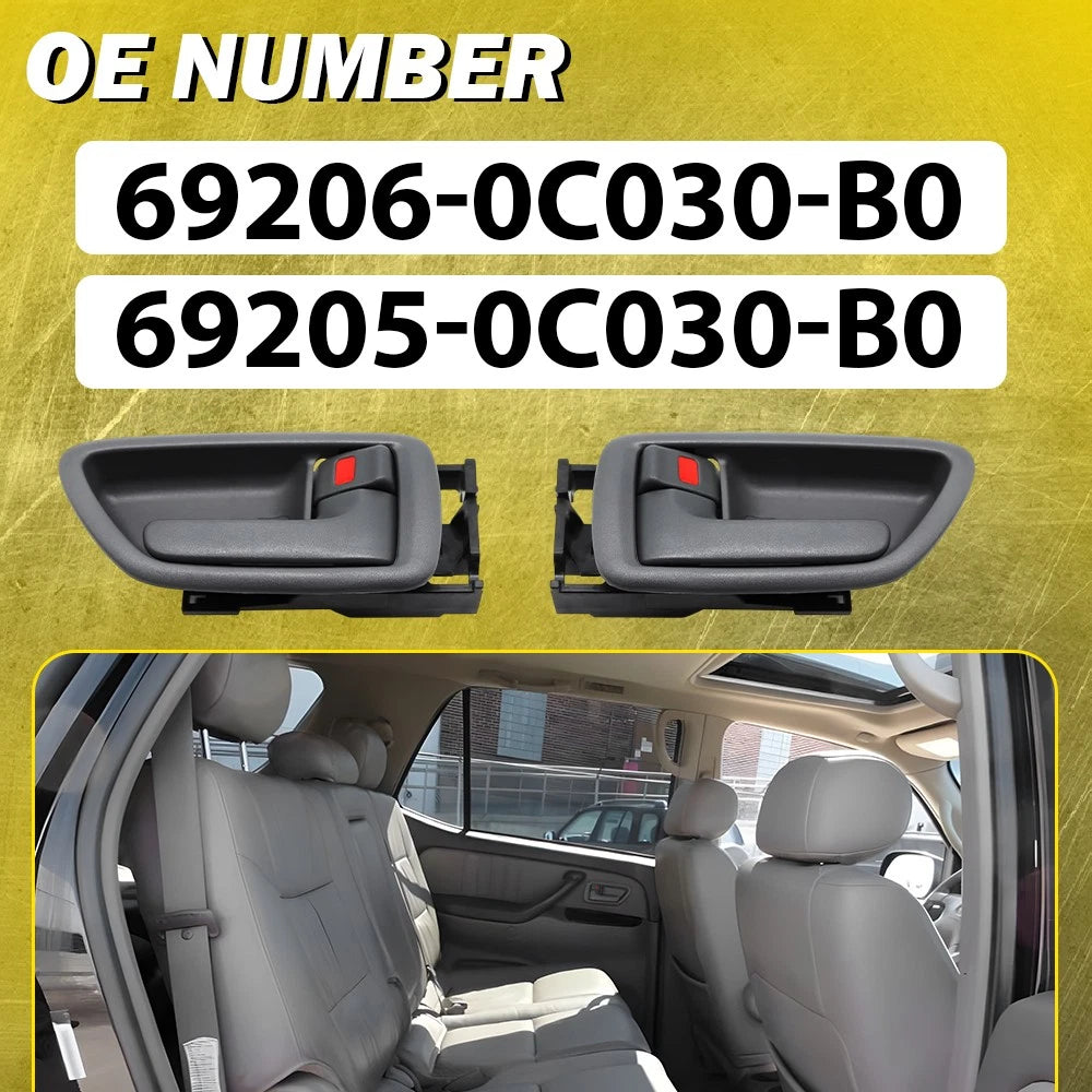 4x Door Handle Interior Gray For 2004-2006 Toyota Tundra Pickup Crew Cab ONLY EA 6B93BC-57