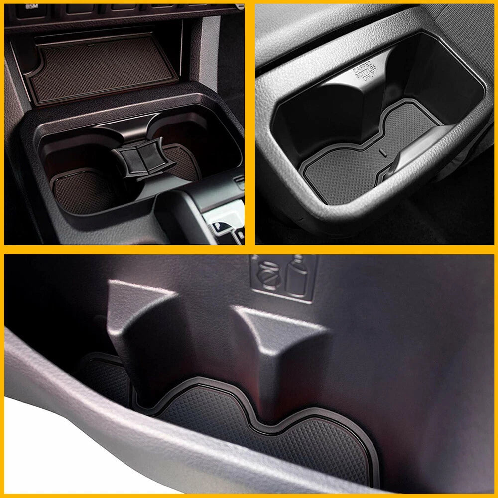 For 2016-2021 Toyota Tacoma Cup and Door Center Console Liner Insert Black Trim 6B93BC-57