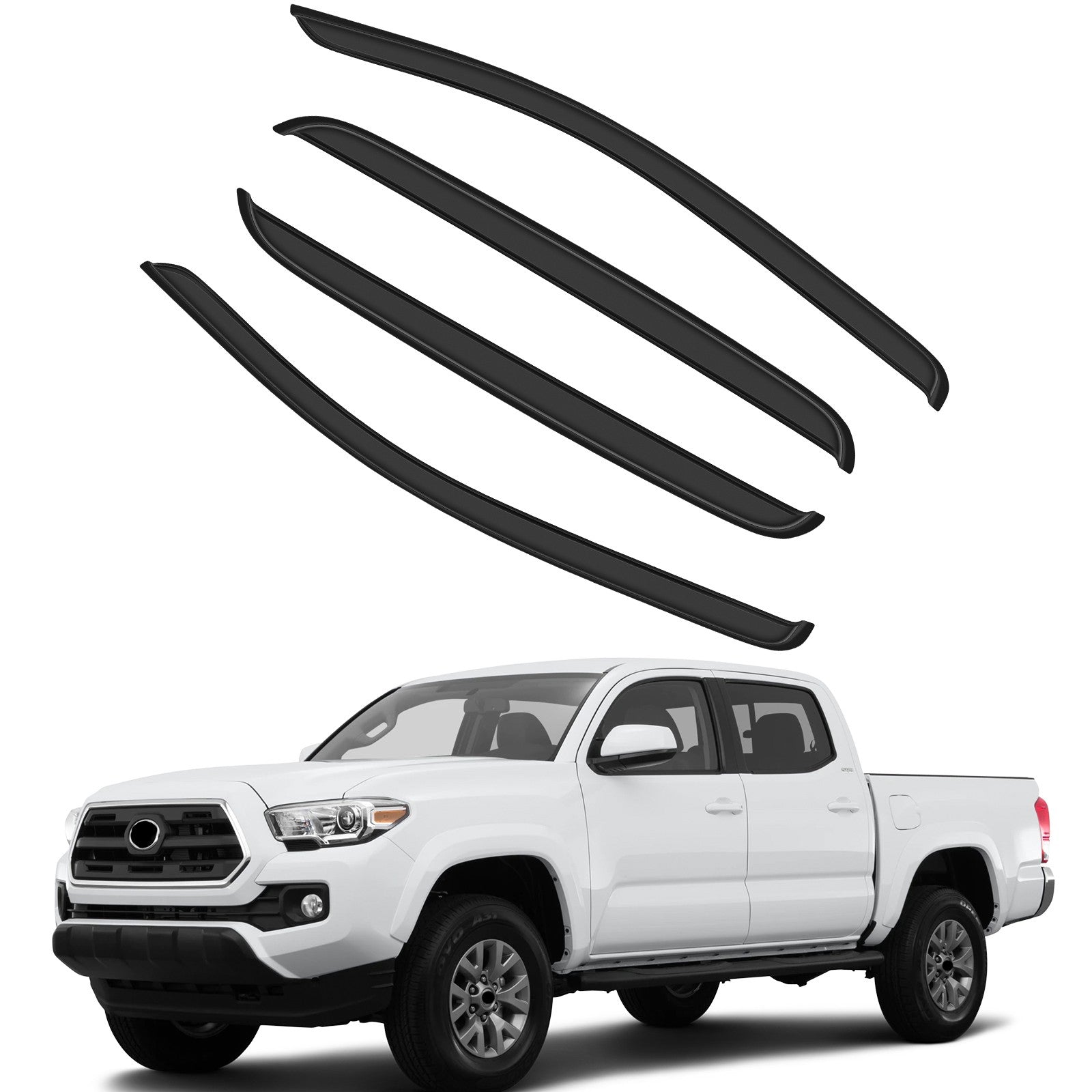 Window Visor Vent Rain Shades Guards Deflectors For Tacoma Double Cab 2017-2019 6B93BC-57