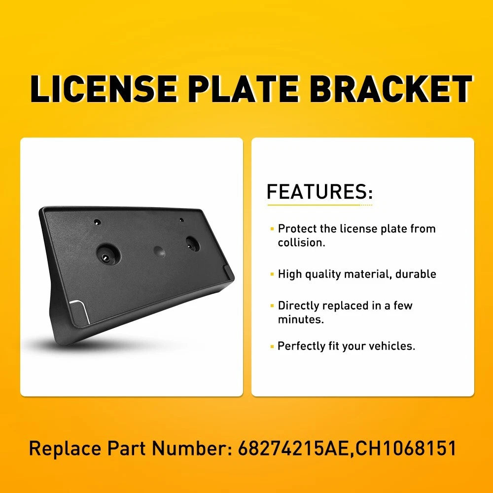 For 2019-2022 DODGE RAM 1500 DT Front Bumper License Tag Plate Bracket Holder EA 6B93BC-57