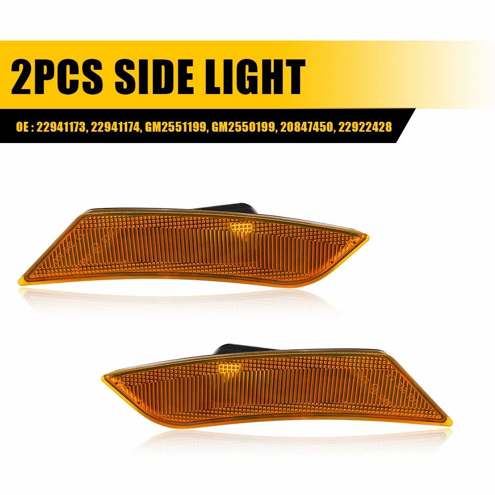 For 2013 2014 Cadillac ATS & 2017-2024 XT5 Amber Front Bumper Side Marker Lights 6B93BC-57