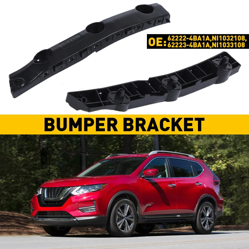 Bumper Bracket For 2014-2019 Nissan Rogue Set of 2 Front Left Right Side Black 6B93BC-57