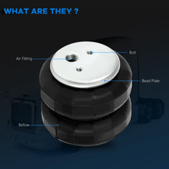 Air Suspension Air Bag 2500lb For Firestone 255C 1/2"NPT 3/8"-16UNC 6B93BC-57