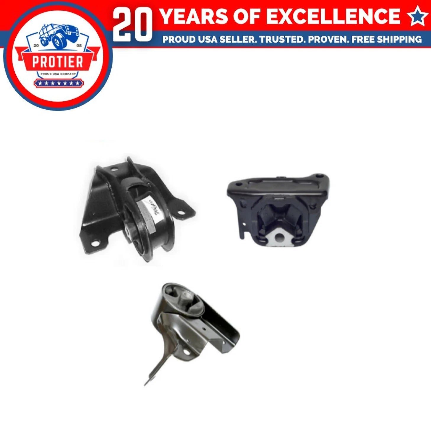 Motor & Trans Mount Set 3PCS Compatible for 1995 - 1999 Dodge Neon 2.0L 6B93BC-57