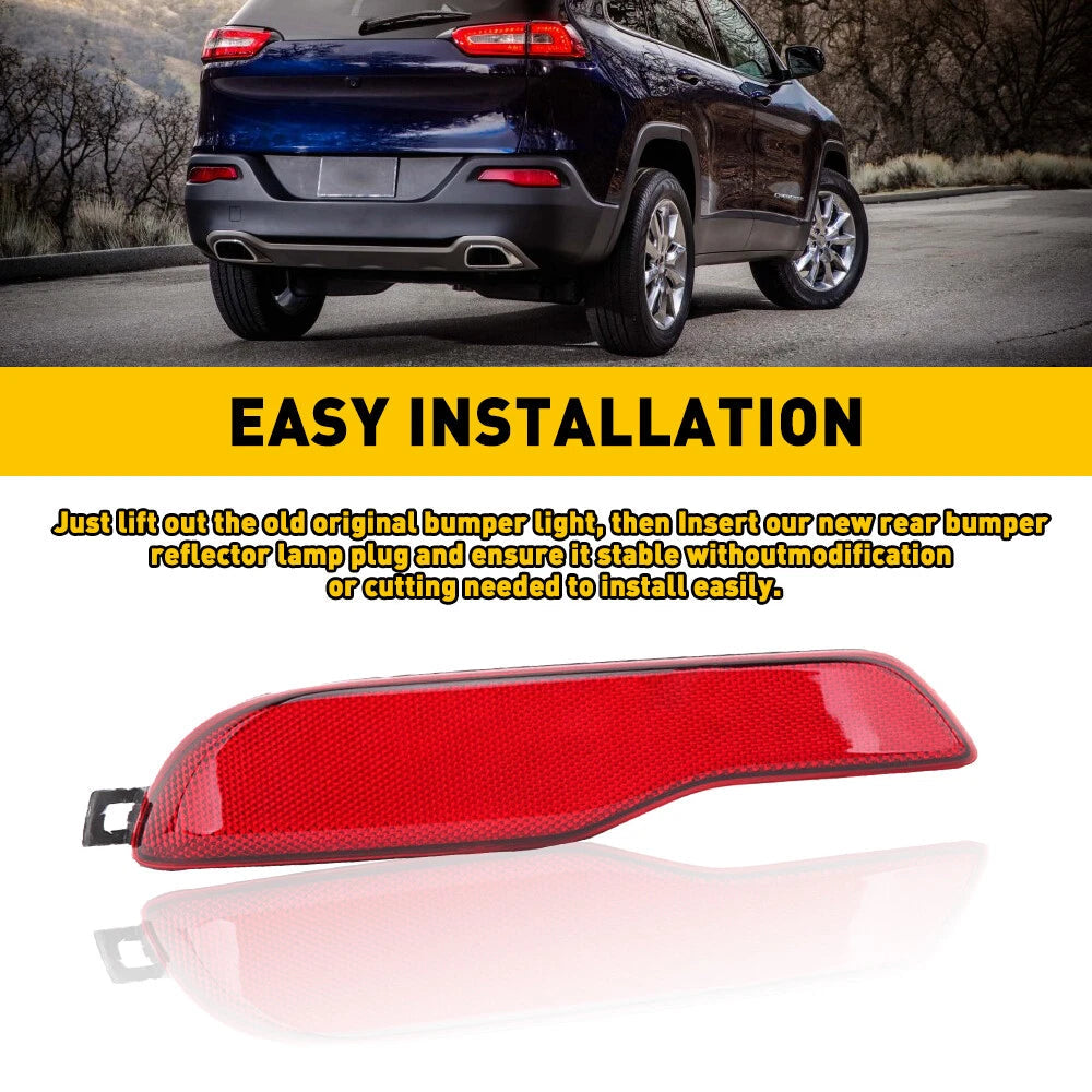 Left Driver Side Rear Bumper Light Reflector For 2014-2018 JEEP Cherokee FAST US 6B93BC-57