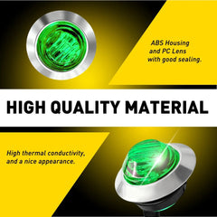 20X Green 3/4" Round LED Bullet Clearance Side Marker Lights Truck Trailer EOA 6B93BC-57