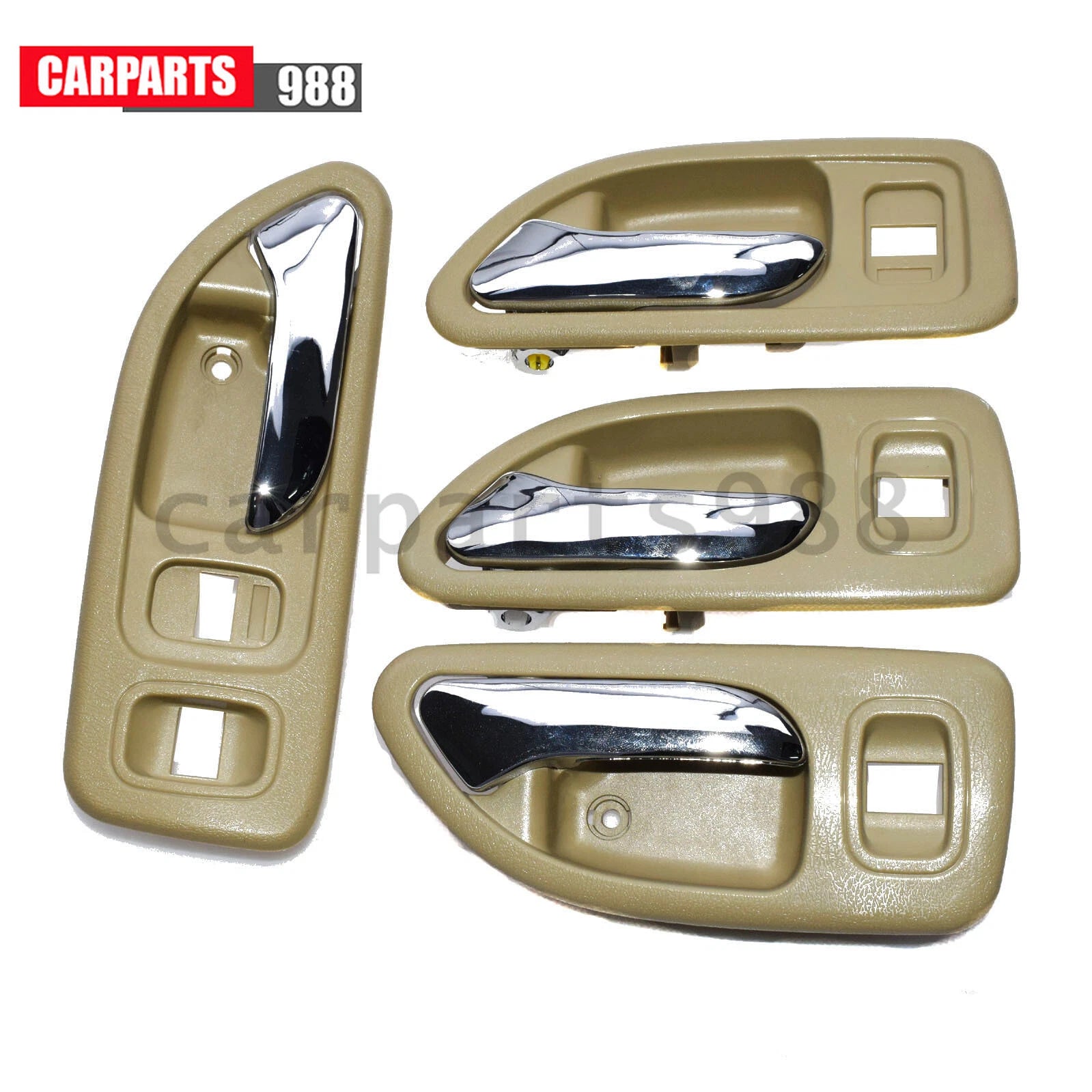 Interior Door Handle Front Rear LH RH For 1994-1997 Honda Accord Beige & Chrome 6B93BC-57