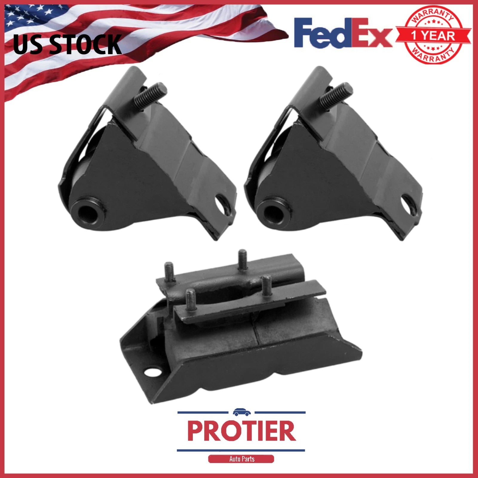 Engine Motor Mount Set 3pcs For 1993-1997 Jeep Cherokee Country 6B93BC-57