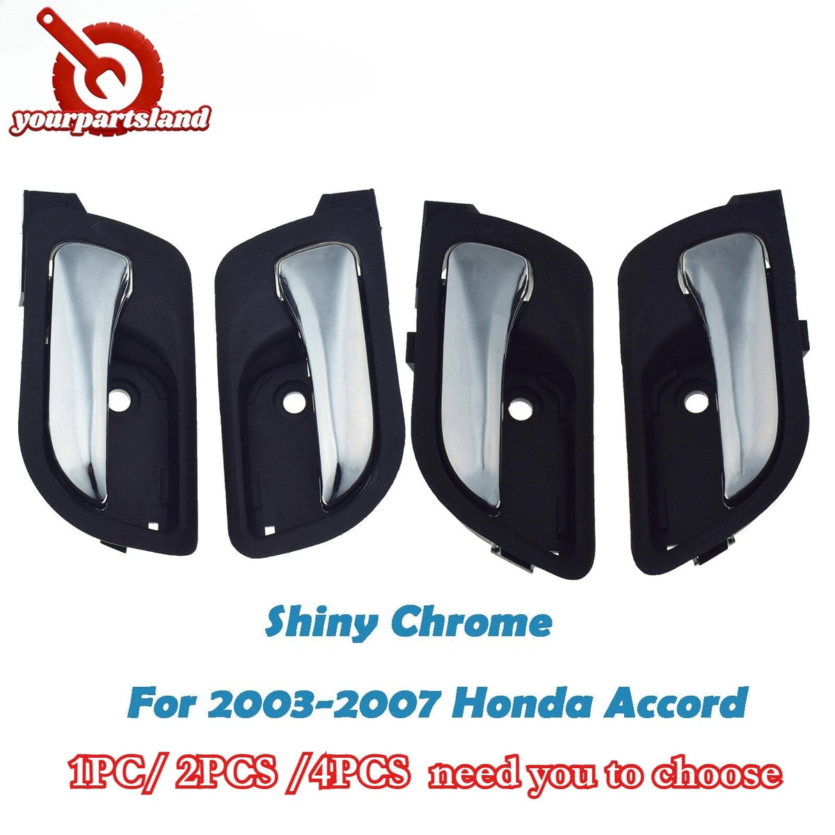 Front Rear Left Right Interior Door Handle Chrome For 03-07 Honda Accord 4-Door 6B93BC-57