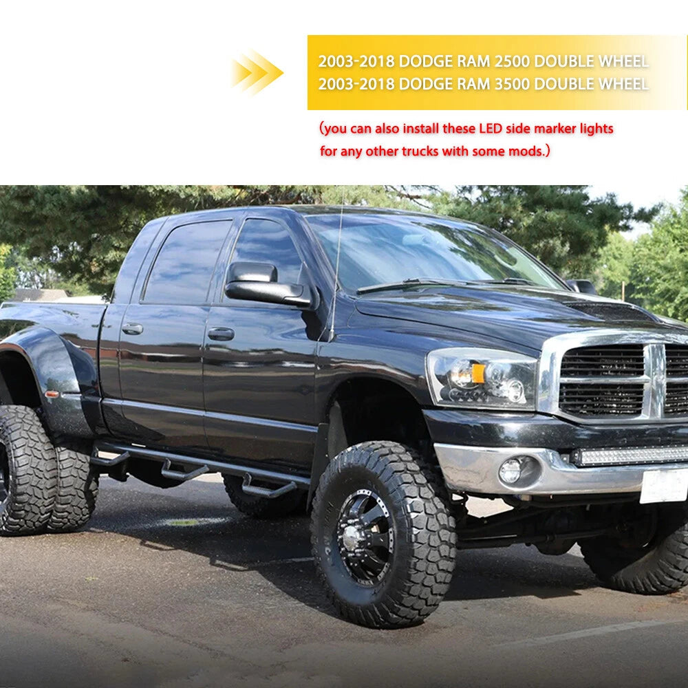For 03-18 Dodge Ram 3500 2500 Dually Rear Fender Bed Marker Side LED Lights EXE 6B93BC-57
