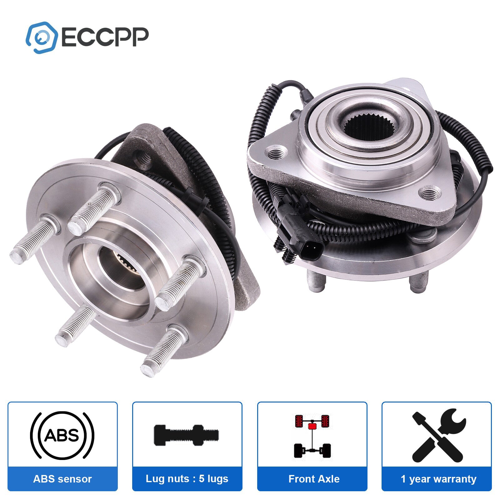 2Pcs Wheel Hub Bearings Front For 2008 2009-2011 Jeep Liberty Dodge Nitro W /ABS 6B93BC-57