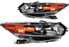 Left+Right Headlights Assembly For 2009-14 Acura TSX Black Housing Headlamp 6B93BC-57