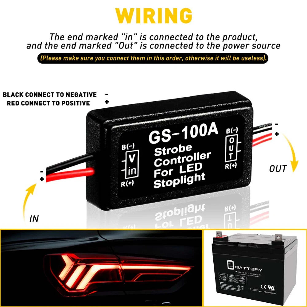 4 PCS Flash Strobe Controller Box Flasher Module for LED Brake Tail Stop Light 6B93BC-57