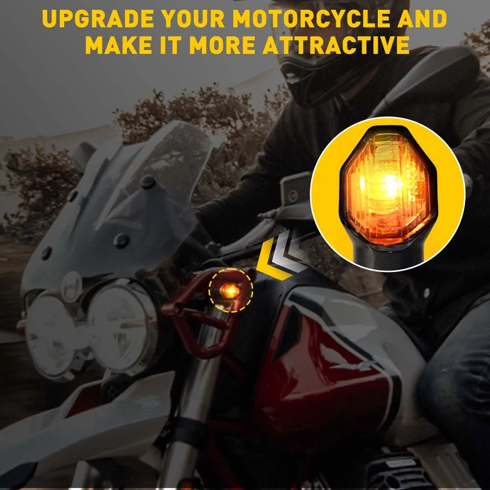 4x Universal Motorcycle Turn Indicator Signal Amber LED Blinker Light 6B93BC-57