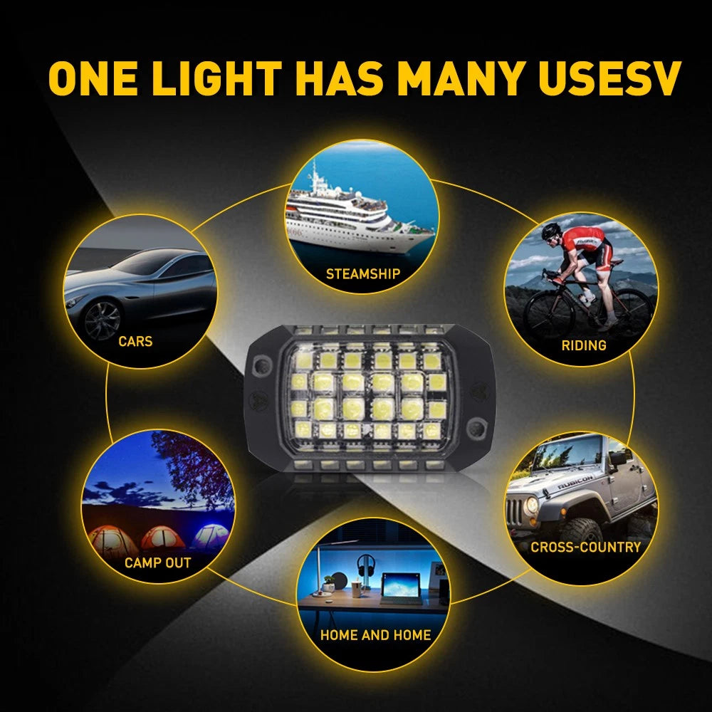 4X Rock Lights Offroad Underglow Neon Light Super Bright White LED Waterproof EA 6B93BC-57