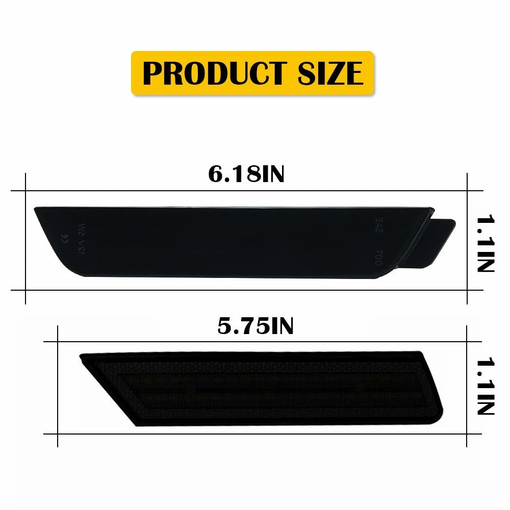 For 2010-2015 Chevy Camaro Smoked Reflector White LED Side Marker Lights 4pcs 6B93BC-57