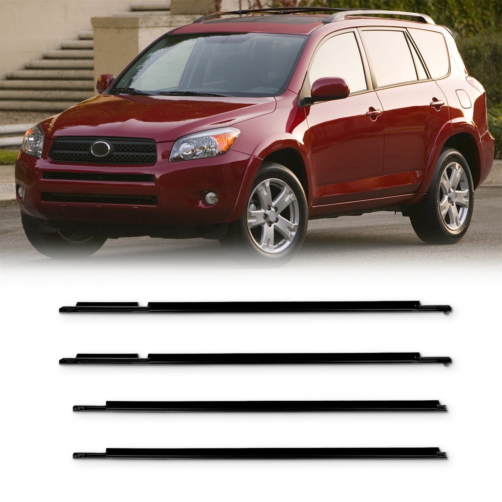 For 2006-2008 Toyota Rav4 Front & Rear Door Window Seal Belt Molding 6B93BC-57