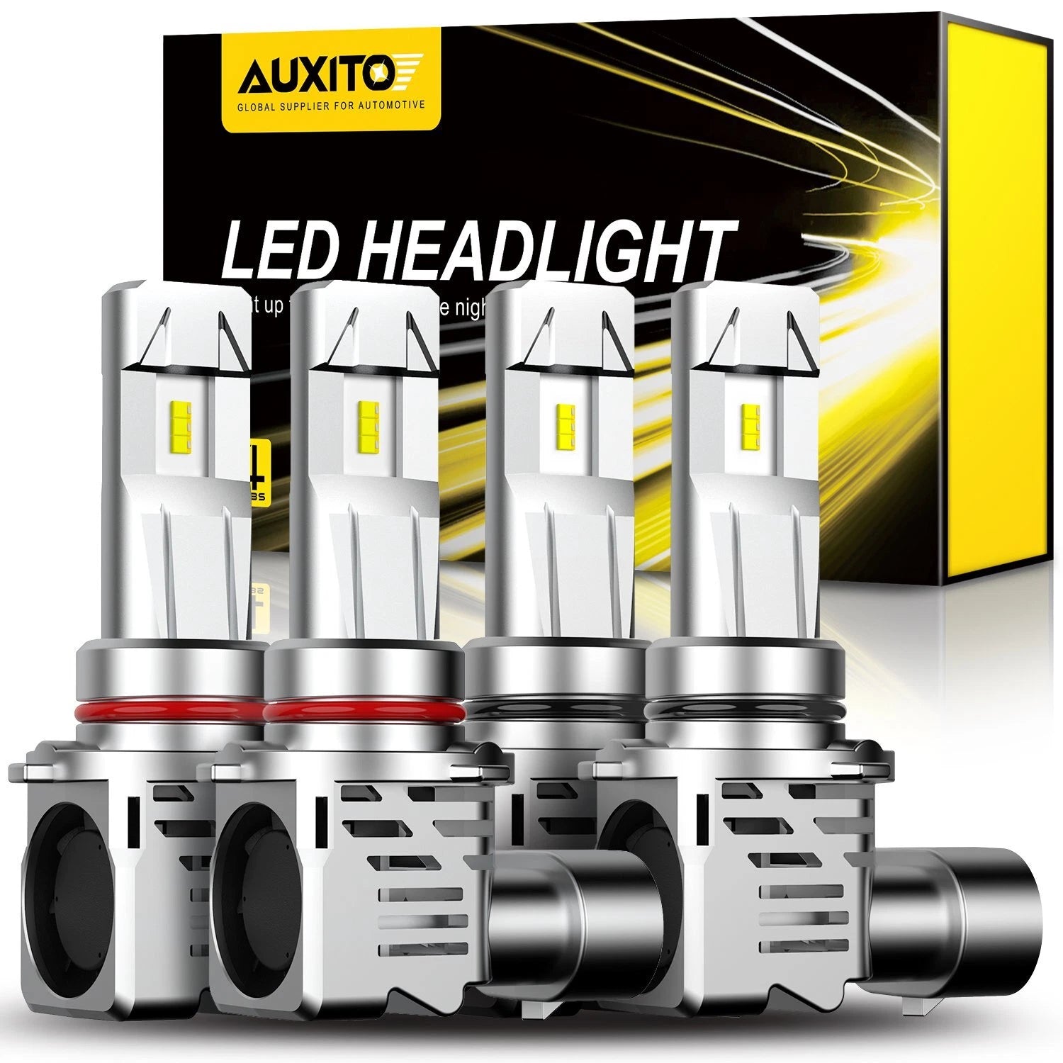 4X AUXITO 9005 9006 LED Headlight Kit Bulb High Low Beam Super White M3 US EOA AUXITO